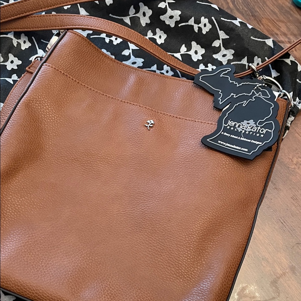 Jenna Kator Brown Leather Crossbody Bag Brand New Never Used Vegan